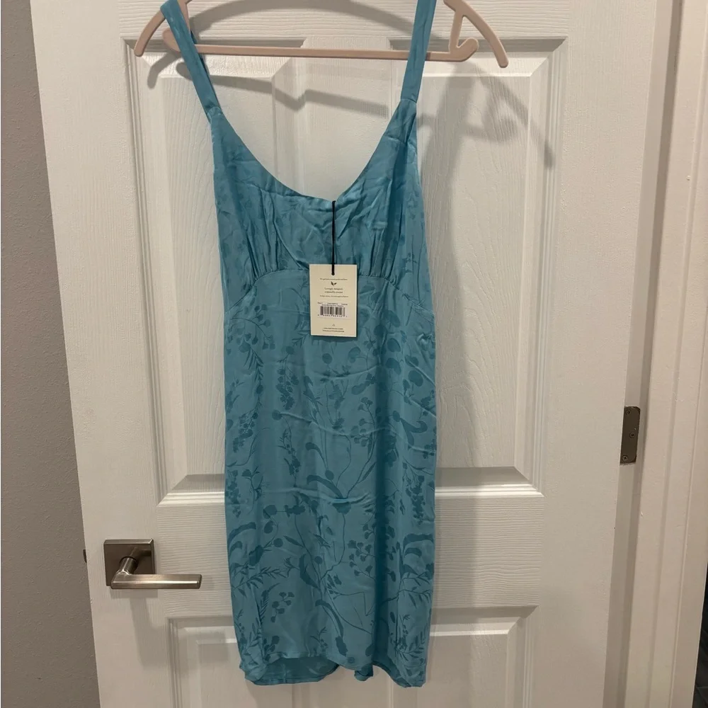 Spell Light Blue Satin Chemise size Small NWT‎